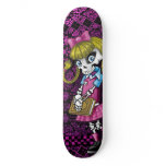 Schoolgirl skeleton skateboard