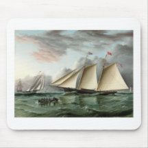 Schooner Mohawk off Sandy Hook Lighthouse Mouse Pads
