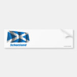 Schottland Fliegende Kreuzflagge mit Namen Bumper Stickers