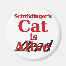 Schrodinger's Cat is Alive Dead Magnets