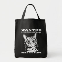 Schrodinger's cat wanted dead or alive canvas bags