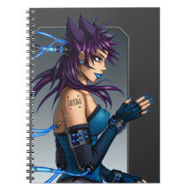Sci-Fi Anime Girl Spiral Notebooks