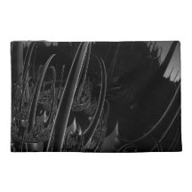 Sci Fi Fractal in black and grey Travel Accessory Bag