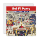 Sci-fi Party Theme Invitations Robot Space Travel