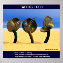 Sci-fi talking food posters