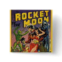 Sci Fi Vintage Comic Book Cover Art Buttons