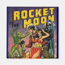 Sci Fi Vintage Comic Book Cover Art Fridge Magnet