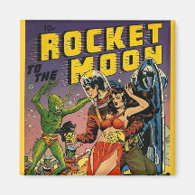 Sci Fi Vintage Comic Book Cover Art Refrigerator Magnets
