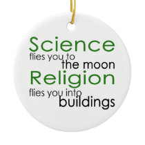 Science and religion christmas tree ornaments