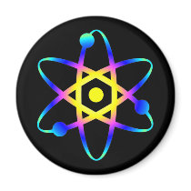 science atom fridge magnet