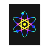 science atom post card