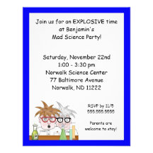 Science Birthday Party Invitation Chemistry