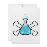 science geek beaker and crossbones design invitations