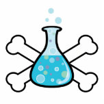 science geek beaker and crossbones design photo sculptures