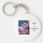 Science Is An International Game (Flasks Flags) Key Chain