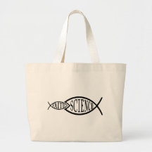 Science Trumps Faith Fish Canvas Bags