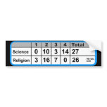 Science vs Religion Scoreboard Bumper Sticker bumper stickers