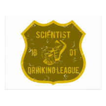 Scientist Drinking League Post Card