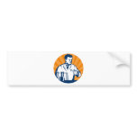 Scientist with laboratory apparatus test tube bumper stickers