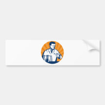 Scientist with laboratory apparatus test tube bumper stickers