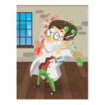 Scientist With Test tubes Post Card