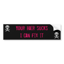 Scissor Skull Bumper Sticker