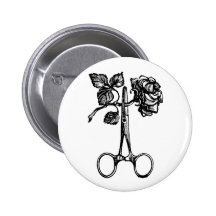 Scissors & Rose Pin