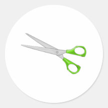 Scissors Round Sticker