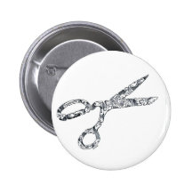 Scissors with Haircuts Button