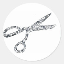 Scissors with Haircuts Stickers