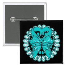 Scleroderma Butterfly Circle of Ribbons Pinback Buttons