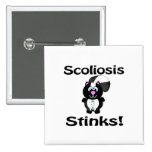 Scoliosis Stinks Skunk Awareness Design Buttons
