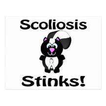 Scoliosis Stinks Skunk Awareness Design Post Card