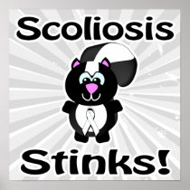 Scoliosis Stinks Skunk Awareness Design Print