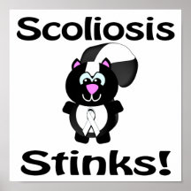 Scoliosis Stinks Skunk Awareness Design Posters