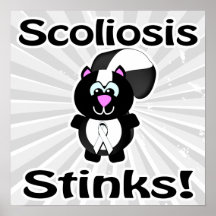Scoliosis Stinks Skunk Awareness Design Print