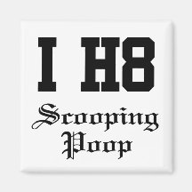 scooping poop fridge magnets