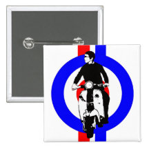 Scooter Boy on  target and stripes Button