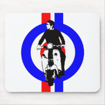 Scooter Boy on  target and stripes Mousepads