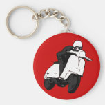 Scooter Racer grey black Keychains