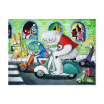 Scooter rally - Yeti and Co. postcards by colonelle Scooter rally - Yeti and Co. postcards