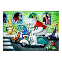 Scooter rally - Yeti and Co. posters by colonelle Scooter rally - Yeti and Co. posters