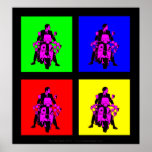 Scooter Rider 2010 Coloured Pop Art posters