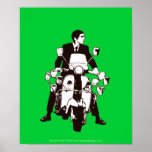 Scooter Rider 2010 Green Background Poster posters