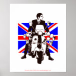 Scooter Rider 2010 Union Jack Background Poster posters
