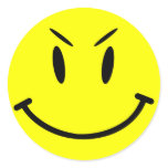 Scope Cap Sticker, Evil Smiley Face, Style 1