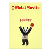 Score Panda Ping Pong Personalized Invitations