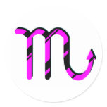 Scorpio Black and Pink with Symbol stickers