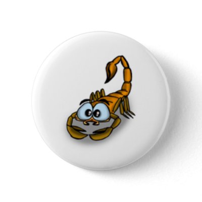 Scorpio Cartoon Button by clubsakai