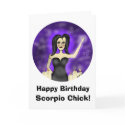 Scorpio Chick Birthday Card